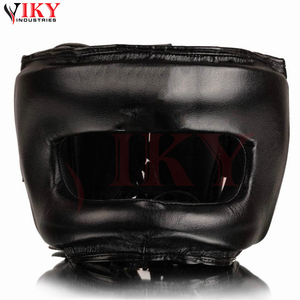 Nouveaux ensembles de boxe tendance en cuir véritable noir mat avec logo personnalisé, pour entraînement et sparring, incluant gants, casque et protections inguinales, à prix de gros - Product Image 3