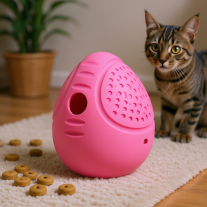 Juguete Interactivo para Mascotas de Goma Natural con Diseño Abatible de 8 cm, en Forma de Huevo para Snacks - Product Image 3