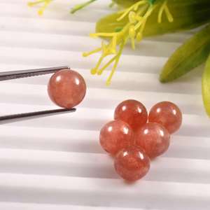 Lote al por mayor de esferas redondas lisas de piedra solar natural de 10 mm, esferas curativas, gemas sueltas para la fabricación de joyas - Product Image 2