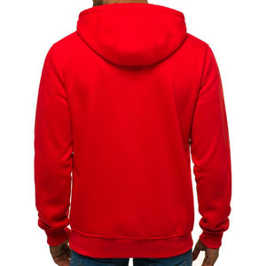 Sudadera con capucha roja personalizada para hombre OEM, sudaderas con capucha al por mayor para hombre, 100% algodón, forro polar transpirable, ropa de calle, sudadera con capucha para hombre - Product Image 3