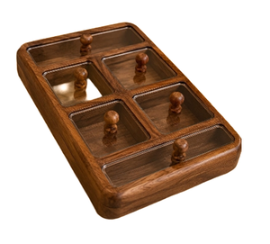 Caja hermética rectangular de madera para frutos secos con múltiples compartimentos a bajo y asequible precio. - Product Image 1