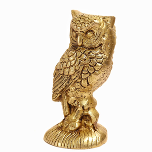 Estatua de Búho Hecha a Mano en Latón Macizo, Figura Decorativa de Pájaro, Escultura de Animal Vintage, Búho de la Suerte, Decoración para Mesa de Oficina u Hogar, Regalo - Product Image 2