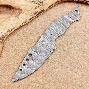 Kit de couteau de chasse et de bushcraft DIY en acier Damas Nordic Forge, lame vierge EDC à pointe tombante, forgé, à lame pleine, OEM - Product Image 1