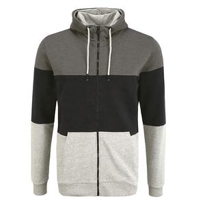 High quality cotton slim fit zzipper Color block men's custom sweatpants hoody <b>jumper</b> jogging hoodies men - Product Image 3