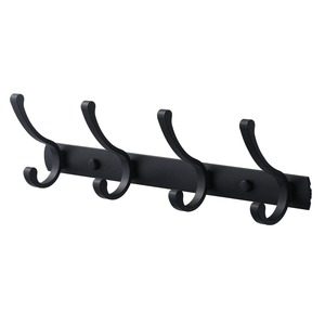 ชั้นวางตะขอโลหะติดผนัง 4 ตะขอ สไตล์ชนบท ทนทาน สำหรับจัดเก็บเสื้อผ้า - Product Image 1