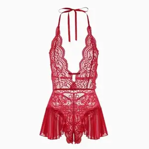 Phụ nữ ren sexy đồ ngủ áo choàng nightgowns đồ lót M L XL XXL đen đỏ mỏng xem qua gạc thoải mái mùa hè