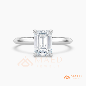 925 Sterling <b>Silver</b> Emerald Cut Moissanite Engagement <b>Ring</b> Lab Grown Diamond Bridal Jewelry Women USA Luxe - Product Image 5