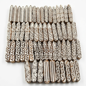 Bloques de madera tallados a mano para tatuajes de henna, estampado textil, sellos tradicionales indios de palisandro, bloque de impresión de tela DIY - Product Image 1
