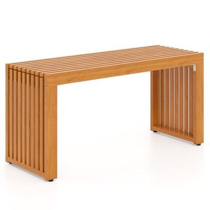 Panca da Esterno in Legno di Acacia, Capacità 800 Libbre, per 2 Persone, Senza Schienale, per Hotel e Giardino - Product Image 1