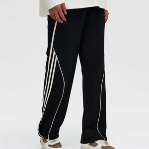 Men's Baggy Track Pants Double Line Curve Panel Loose Fit <b>Trousers</b> <b>Elastic</b> <b>Waist</b> Retro Streetwear Joggers - Product Image 2