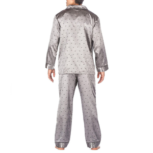 Pyjamas pour hommes en satin de soie imprimé, sans manches, respirants et thermiques, de haute qualité OEM, avec logo personnalisé, faible MOQ - Product Image 6