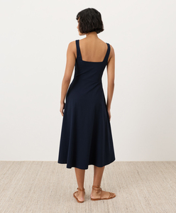 Women's Square Neck Backless A-Line Midi Dress Fit And Flair Casual Woven Breathable Fitted Sleeveless Solid Color Daily Wear - Product Image 4