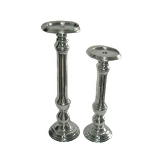 Cast Aluminum Two Sizes Pillar Candle Holder <b>Mirror</b> Polish for Home Party Wedding Decor Handcrafted Metal Crafts for Christmas - Product Image 1
