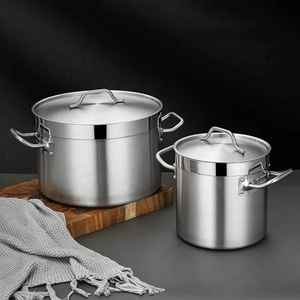 Ensemble de casseroles en acier inoxydable avec couvercle, grande capacité, pour soupes et ragoûts, ustensiles de cuisine professionnels - Product Image 1
