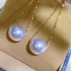 Pendientes de Oro de 18K con Cuentas de Reina de Hielo y Nieve, 10-11mm, Redondos, Oro Natural, Calidad Casi Impecable con un Delicado Brillo - Product Image 5