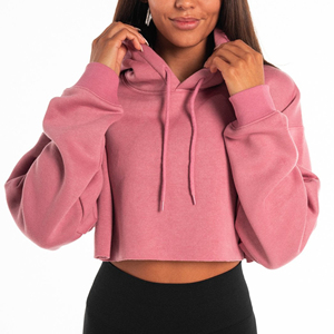 Custom Lightweight Customized Women Spring Knitted Crop <b>Top</b> Hoodie High Quality Breathable <b>Low</b> MOQ <b>Back</b> Neck Logo Made ODM - Product Image 1