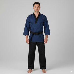 Uniforme de Práctica de Jiu Jitsu Bjj para Hombre con Logotipo Personalizado, 100% Algodón, Ligero, Transpirable, de Secado Rápido, Conjunto de Chaqueta y Pantalones de Manga Larga - Product Image 5
