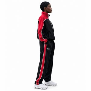 Custom Heavyweight Cut and Sew Panel 2 in 1 Solid Tracksuit Full <b>Zip</b> Jacket Jogger Set Unisex OEM Supplier Custom Logo - Product Image 5