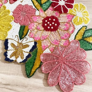 Floral Embroidered Fabric <b>Table</b> Runner Bohemian Handmade Mat Decorative Placemat for <b>Table</b> Centerpiece - Product Image 3