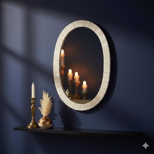 Miroir décoratif mural indien traditionnel moderne en os incrusté, le plus vendu, pour chambres, bureaux et murs de galerie - Product Image 3