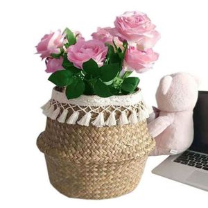 Handmade Natural Rattan Woven Storage <b>Basket</b> Set with Handles Decorative <b>Plant</b> <b>Basket</b> <b>for</b> Home Organizer Best Competitive Price - Product Image 2