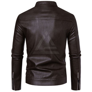 Chaqueta Bomber de Cuero Premium para Hombre, Chaqueta de Cuero Genuino Suave con Puños Acanalados, Dobladillo Elástico y Diseño Casual Atemporal - Product Image 2
