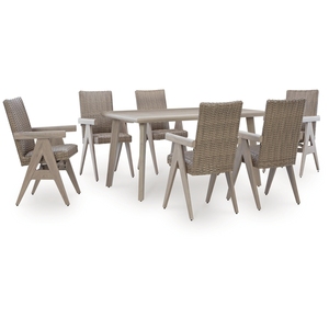 <b>Dining</b> <b>Table</b> Set Wood Garden Chairs Modern Comfortable Sturdy Farmhouse Courtyard Living Room Outdoor Park Hotel Villa Apartment - Product Image 1