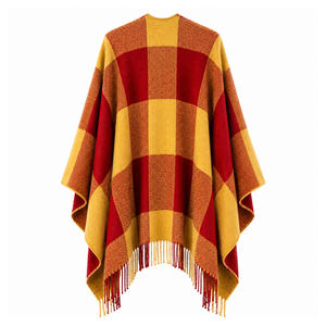 Cape châle personnalisée pour sororité nationale Phi Delta Kappa, avec logo brodé sur le devant, coloris rouge et or, pour vêtements grecs féminins. - Product Image 3