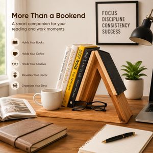 Soporte de Madera Rústico para Libros, con Diseño Triangular, para Libros, Tablets, Gafas, Tazas de Café, Hogar, Oficina, Escritorio - Product Image 4