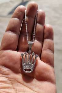 จี้มงกุฎกษัตริย์แบบปรับแต่งได้ ประดับเพชรโมอิสซาไนต์ทรงกลม เงินแท้ 925 เครื่องประดับอัญมณีชั้นดี ของขวัญ - Product Image 3