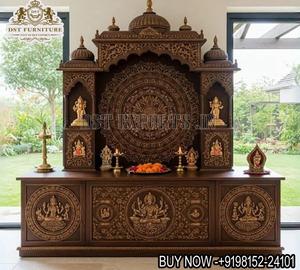 Templo Ram Darbar de Tamaño Súper Grande para el Hogar, Templos de Pooja Tallados a Mano de Primera Calidad con Gabinete, a Precio de Fábrica, Venta en EE. UU. - Product Image 6