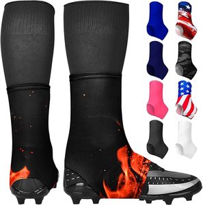 Flame Print Soccer <b>Socks</b> For Adults Unisex Moisture Wicking Polyester All Seasons Cleat cover With Elastic Closure - Product Image 1