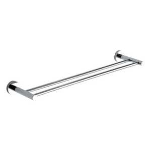 Toallero Individual Cromado de Acero Inoxidable para Baño, Barra Colgante de 60cm, Soporte Moderno con Base Redonda - Product Image 2