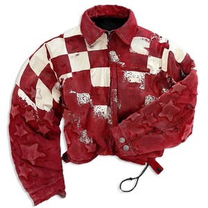 Blouson de moto en cuir PU style punk avec rivets décoratifs, col montant, fermeture éclair, unisexe, coupe courte et ajustée, pour l'automne - Product Image 3
