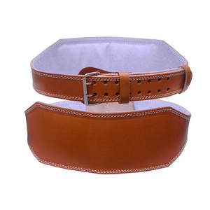 Cinturón de gimnasio de cuero genuino marrón de vaca, soporte lumbar, para entrenamiento de fuerza, culturismo, fitness, de alta resistencia. - Product Image 2