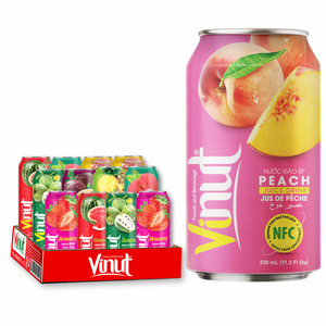Jus de pêche sucré rafraîchissant 330ml VINUT Boisson de marque privée sans sucre du Vietnam Échantillon gratuit - Product Image 1