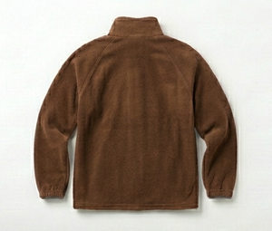 Men's <b>Brown</b> <b>Fleece</b> Jacket Full Zip Stand Collar Casual Breathable Knitted Polyester Autumn Wear Regular Fit - Product Image 2