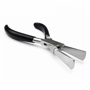 Alicates de punta plana tipo pico de pato de primera calidad, con mordaza dentada, hechos de acero inoxidable, ligeros, para trabajo suave en la colocación de joyas, profesionales - Product Image 1