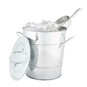 Galvanized <b>Metal</b> Ice <b>Bucket</b> <b>with</b> <b>Lid</b> and Scoop - Product Image 1
