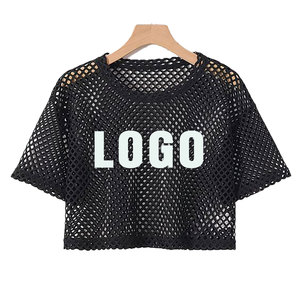Camisetas de Verano para Mujer con Logotipo Personalizado de Alta Calidad, Camisetas de Malla Corta, Transpirables, de Secado Rápido, Ecológicas, Anti-UV, Casuales - Product Image 1