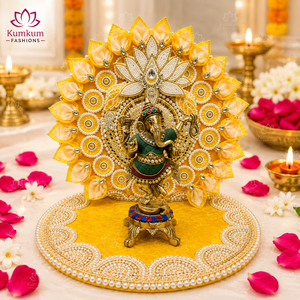 Fondo Decorativo Singhasan Hecho a Mano en India para Laddu Gopal Krishna Ganesha Pooja, Decoración para el Hogar, Templo, Regalos Festivos - Product Image 1