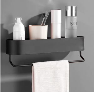 Étagère murale métallique OEM/ODM Vietnam pour salle de bain, porte-serviettes sans perçage, support de rangement de cuisine - Product Image 1