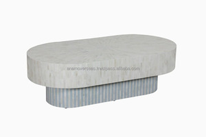 Luxury Eco-Friendly Polished Bone Inlay <b>Coffee</b> <b>Table</b> Designer Handmade - Product Image 3