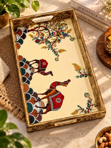 Bandeja de madera con forma de camello, arte popular de Rajastán, regalo de inauguración de casa india, regalo de Diwali, bandeja decorativa pintada a mano - Product Image 6