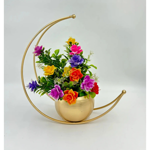 Florero Metálico Premium en Forma de Luna Creciente, Decoración Geométrica Moderna de Hierro para Mesa, Ideal para Sala de Estar, Oficina y Regalos de Lujo, en Oferta - Product Image 5