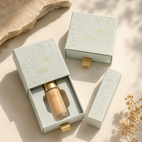 Boîte à cosmétiques réutilisable écologique personnalisée avec emballage rigide en feuille d'or et doublure en éponge pour les marques de soins de la peau