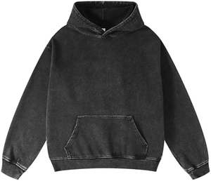 Sweat-shirt à capuche oversize pour homme, effet délavé, imprimé, style streetwear urbain - Product Image 2
