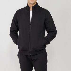 Sweat-shirt de luxe pour homme en coton, col ras du cou, avec logo personnalisé, fermeture éclair quart de tour, coupe oversize, uni et épais - Product Image 6