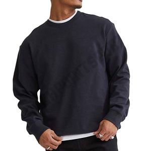 Sudadera lisa de algodón y poliéster para hombre, camisa de manga larga con cuello redondo - Product Image 1