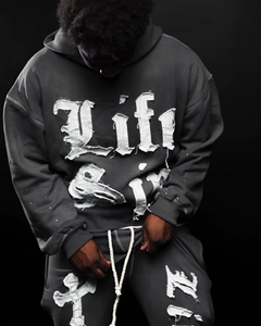 Sudadera con capucha de forro polar grueso de poliéster/algodón al por mayor, estilo urbano oversize, con cremallera, logotipo personalizable, múltiples bolsillos, efecto desgastado, para invierno - Product Image 4